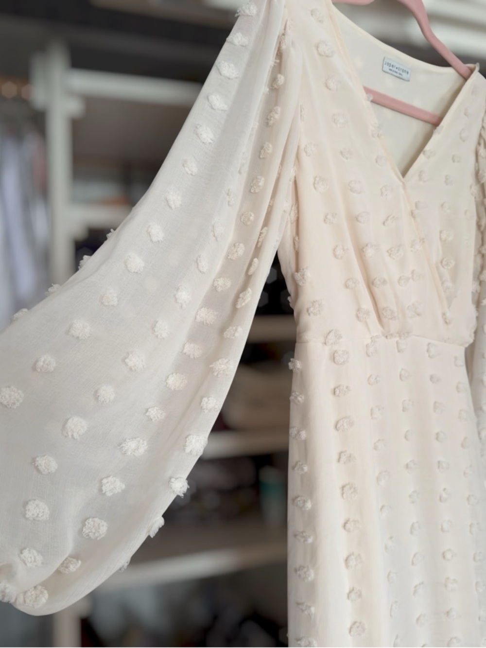 Textured Dot Long Sleeve Dress
